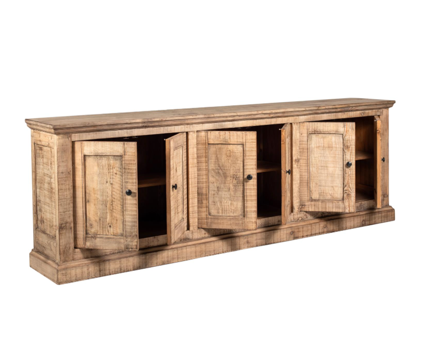 LuLu 6 Door Cabinet, Natural