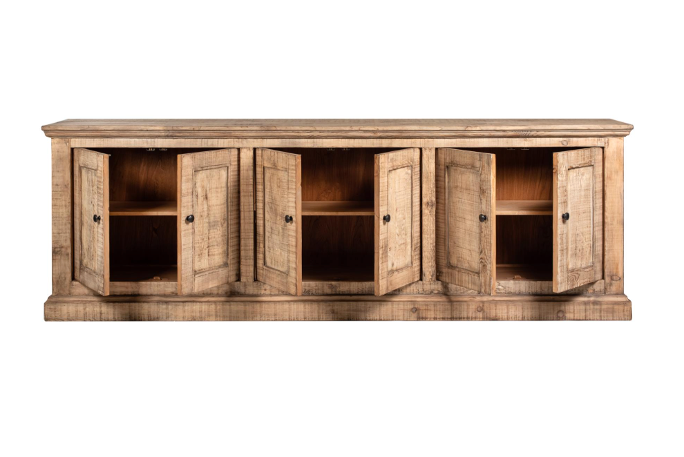 LuLu 6 Door Cabinet, Natural