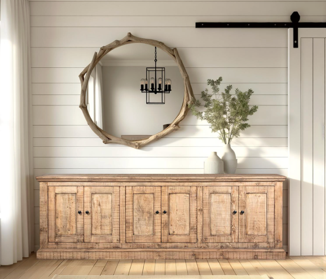 LuLu 6 Door Cabinet, Natural