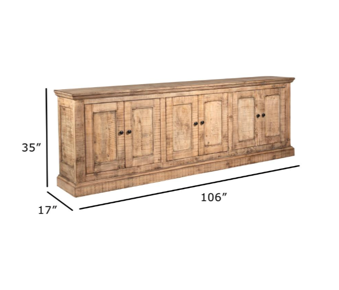 LuLu 6 Door Cabinet, Natural
