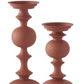 Rust Matte Metal Candleholders, Set of 2