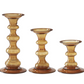 S/3 Harvest Amber Pillar Candleholders