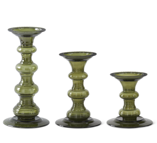 S/3 Olive Grove Pillar Candleholders