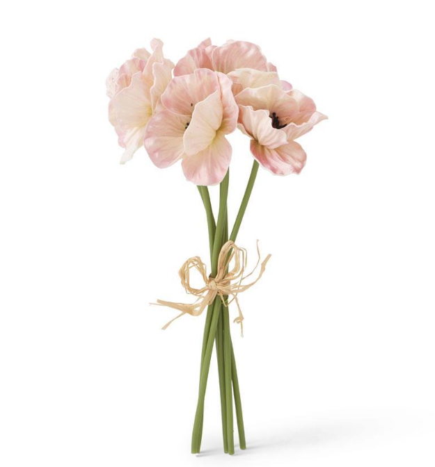 11" Real Touch Pink Poppy Bundle