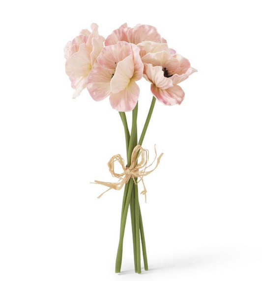11" Real Touch Pink Poppy Bundle