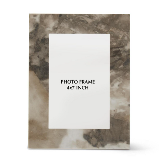 8" Gray Cream & Black Slate Photo Frame