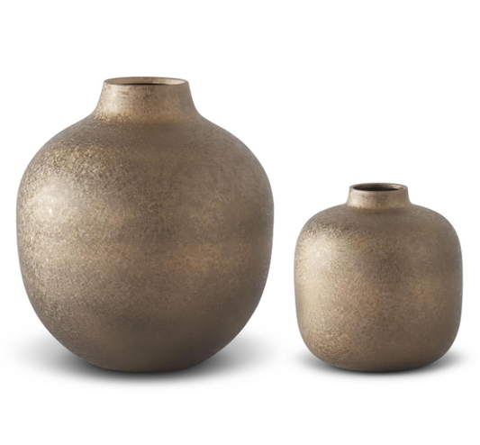 Crackled Brown Metal Vase (Various Sizes)