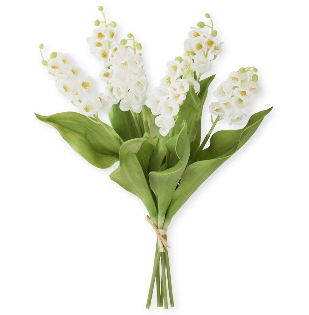 15" White Real Touch Lily of The Valley Bundle