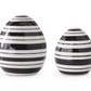 Black & White Striped Ceramic Tabletop Eggs, Set of 2