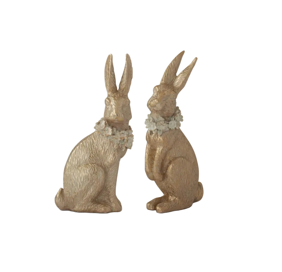 7.5" Gold Resin Easter Bunnies (Various Styles)