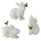 4.5" Glossy White Resin Rabbits w/ Gold Butterflies (Various Styles)