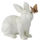 4.5" Glossy White Resin Rabbits w/ Gold Butterflies (Various Styles)