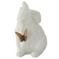 4.5" Glossy White Resin Rabbits w/ Gold Butterflies (Various Styles)