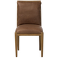 Brown leather chair on a white background