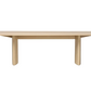 Light wood dining table on a white background