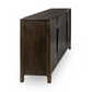 Colson Solid Wood 4 Door Cabinet, Dark Brown