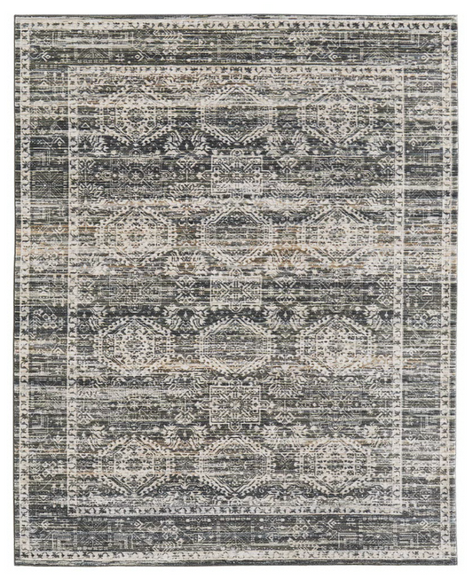 Augustine Rug, Black/Multi (Various Sizes)
