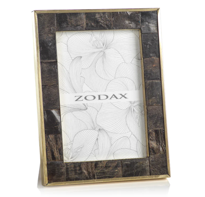 Natural Horn Frame with Brass Trim 5x7
