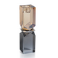 Vienna Two-Tone Crystal Candle Holder - Smoke & Gold (Tall)