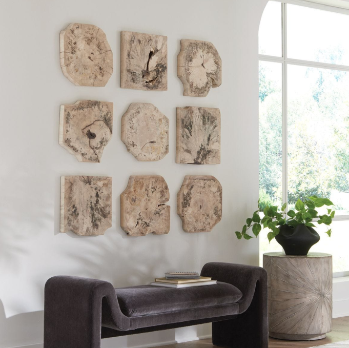 Bahati Bleached Wood Wall Decor (Set of 9)