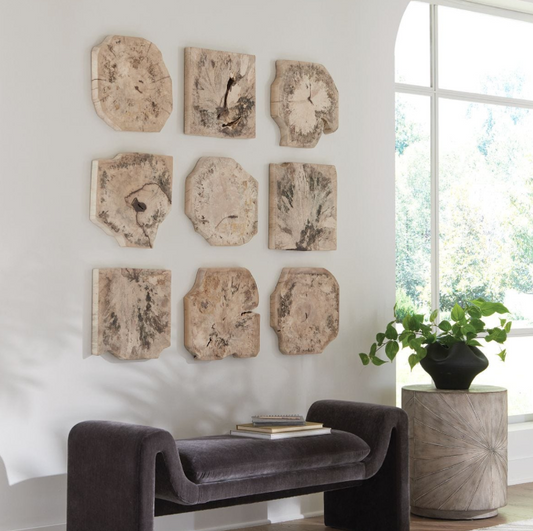 Bahati Bleached Wood Wall Decor (Set of 9)