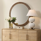 Cleveland Round Mirror, Burl Wood