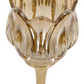 Amber Glass Tulip Candle Holders, Set of 3
