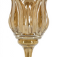 Amber Glass Tulip Candle Holders, Set of 3