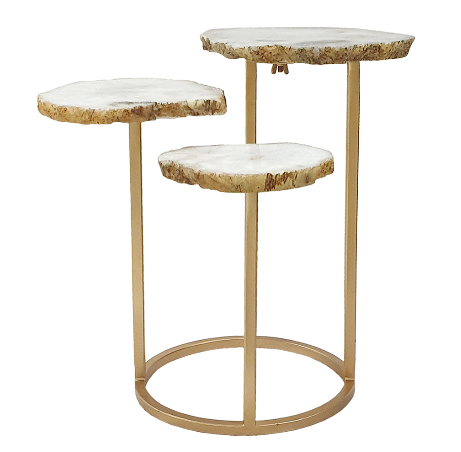Agate and Gold Side Table