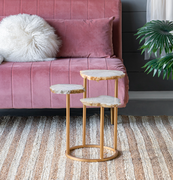 Agate and Gold Side Table