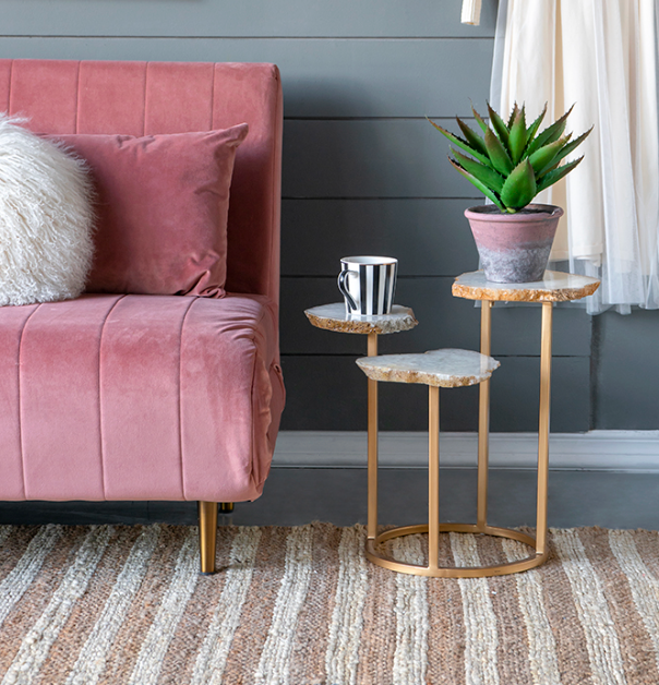 Agate and Gold Side Table