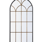 Arched Gold and Black Windowpane Mirror