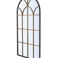 Arched Gold and Black Windowpane Mirror