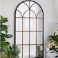 Arched Gold and Black Windowpane Mirror