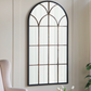 Arched Gold and Black Windowpane Mirror