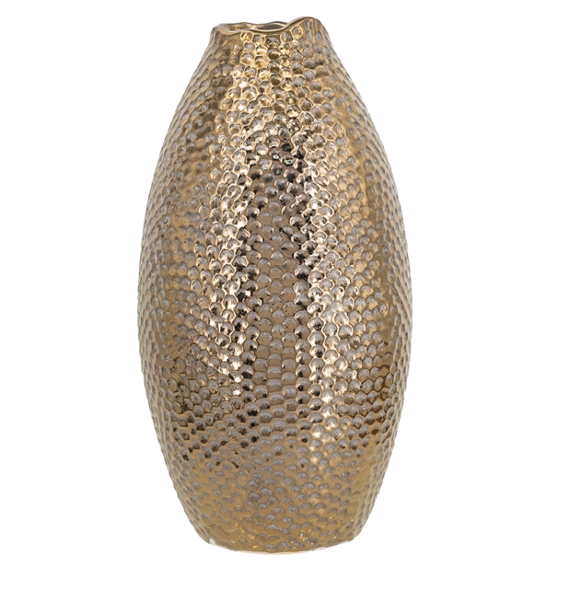 Textured Bronze Ceramic Vase