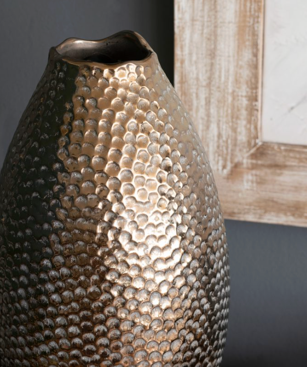 Textured Bronze Ceramic Vase