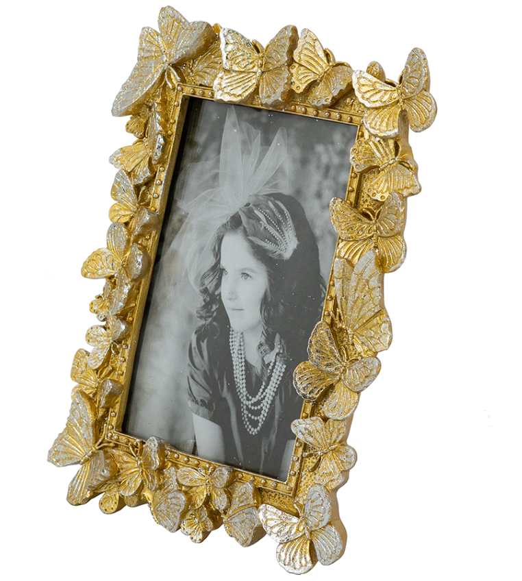 Gold Butterfly Photo Frame (Various Sizes)