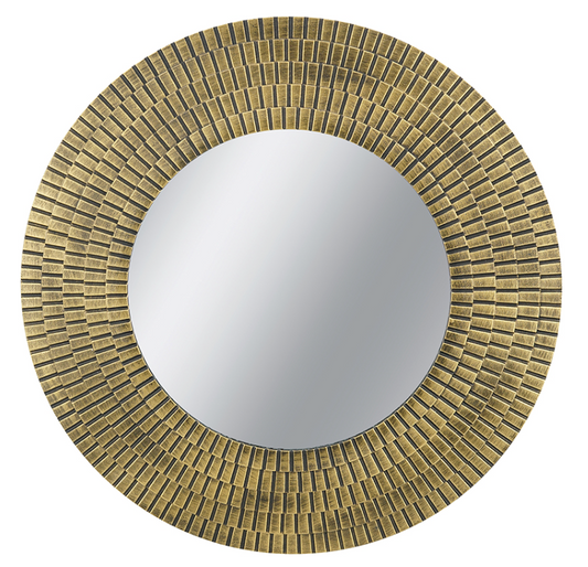 Black and Gold Round Wall Mirror