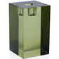 Green Square Crystal Glass Taper Candleholder (Various Sizes)
