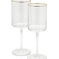 Optic Lined Wine Glass with Gold Rim