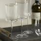 Optic Lined Wine Glass with Gold Rim