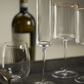 Optic Lined Champagne Glass with Gold Rim