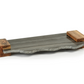 Nairobi Gray Marble Tray w/ Acacia Handles