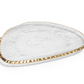 Textured Glass Plate w/ Jagged Gold Rim, Large