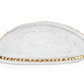 Textured Glass Plate w/ Jagged Gold Rim, Large