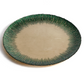 Gold & Green 13" Celestial Rim Glass Dessert Plate