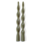 12" Lumière Twist Tapered Green Candles, Set of 2