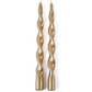12" Lumière Twist Tapered Gold Candles, Set of 2