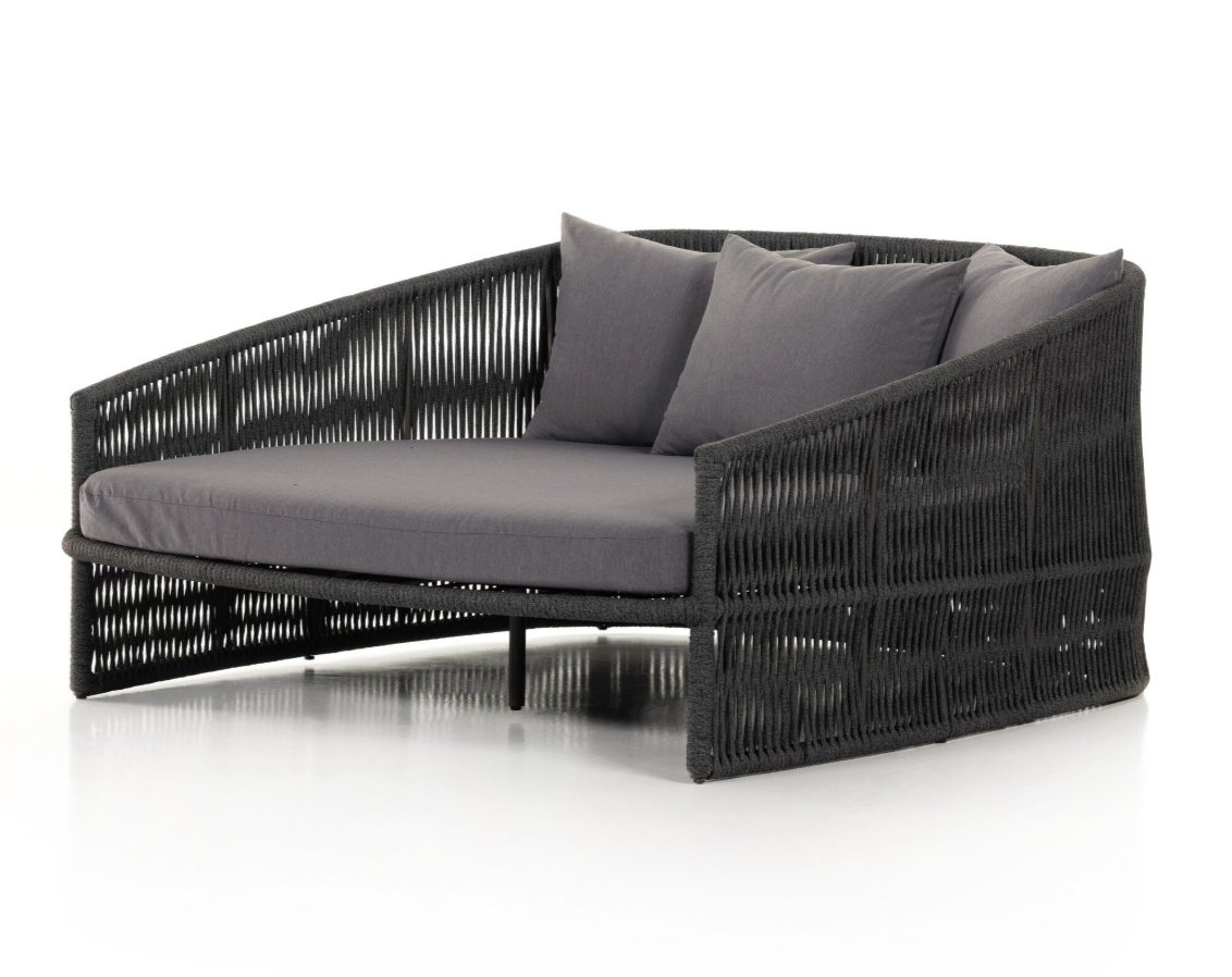 Portofino Outdoor Daybed, Charcoal/Black
